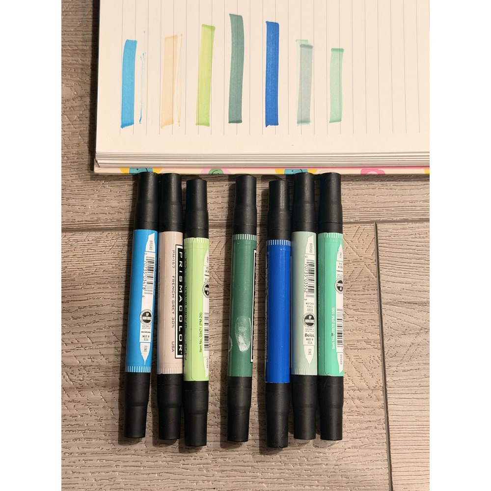 Prismacolor Premier Double-Ended Art Markers Set of 7 Blue Green Grey PM-39